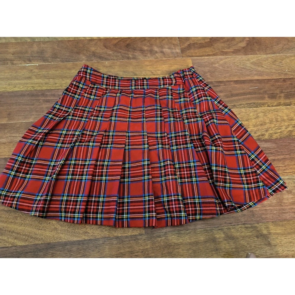 Browny M/L Red Plaid Mini Skirt
